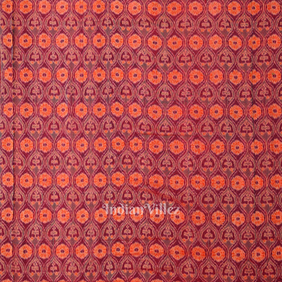 Maroon Dual Tone Sambalpuri Ikat Cotton Fabric