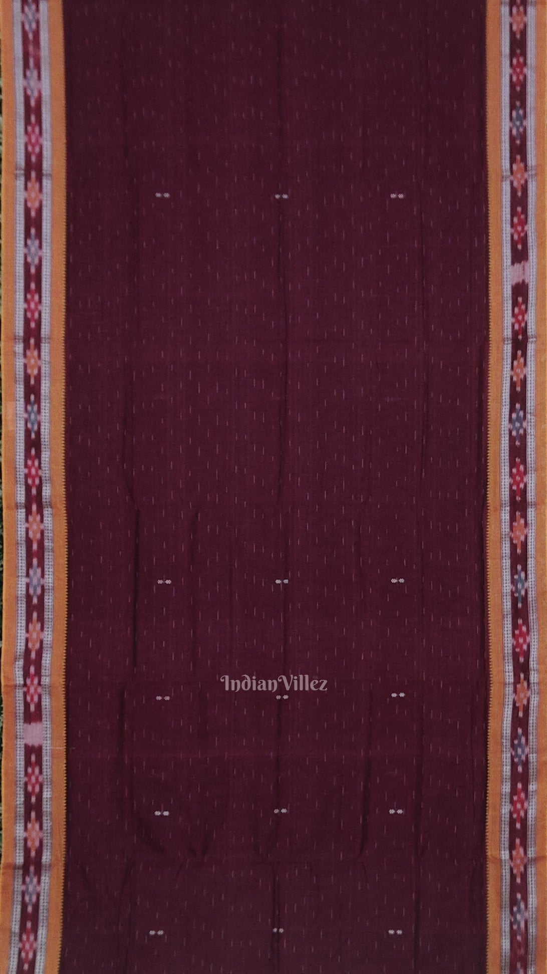 Purple Wine Odisha Ikat Maniabandha Cotton Saree