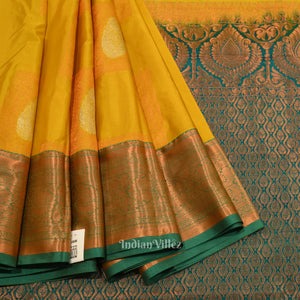 Yellow Pure Kanjivaram Silk Saree