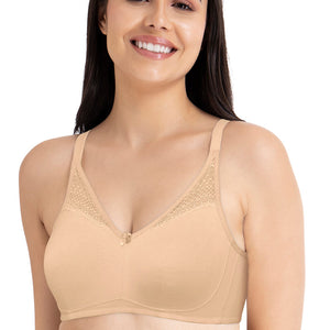 Lace Concealer Non-padded Non-wired Bra - Hazelnut