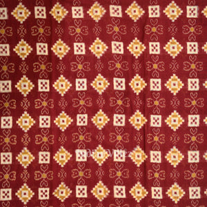 Maroon Pasapalli Motif Odisha Ikat Sambalpuri Cotton Fabric