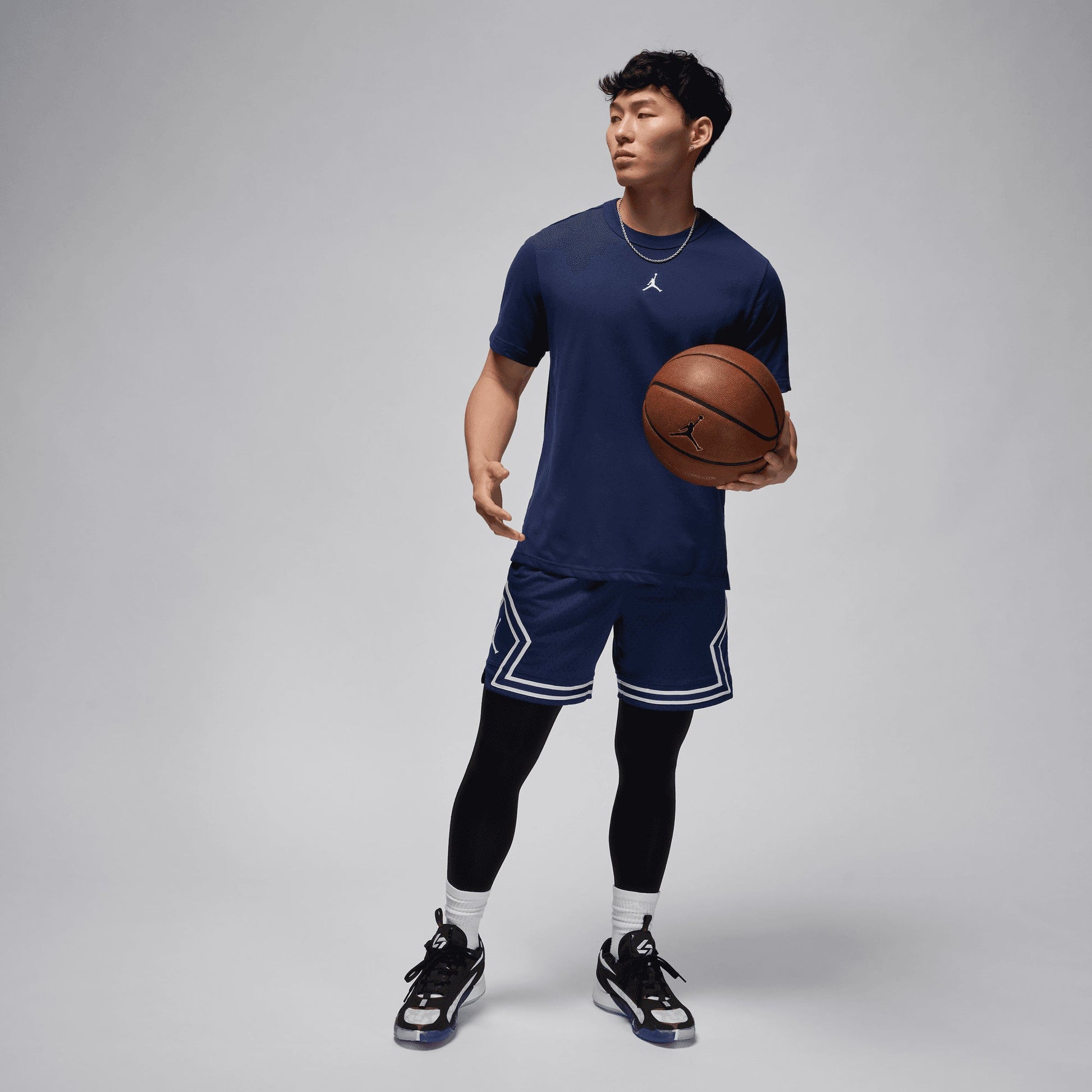 JORDAN | DRI-FIT SHORT-SLEEVE TOP { MIDNIGHT NAVY/WHITE