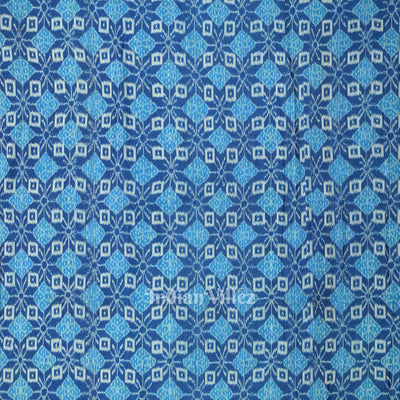 Blue Pasapali Sambalpuri Odisha Ikat Cotton Fabric