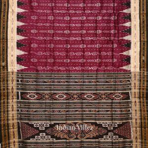 Maroon Phoda Kumbha Odisha Ikat Khandua Silk Saree