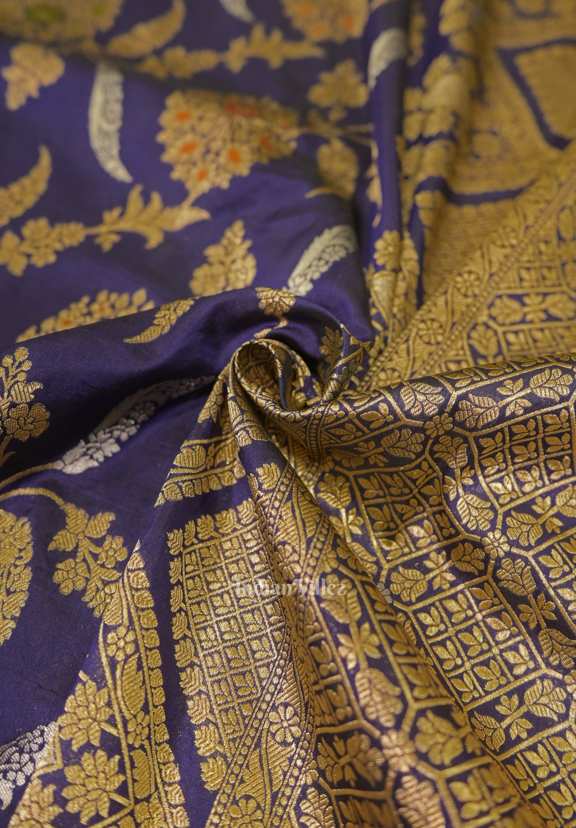 Blue Meenakari Banarasi Katan Silk Saree