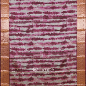 Silver Pink Floral Digital Print Kanjivaram Silk Saree