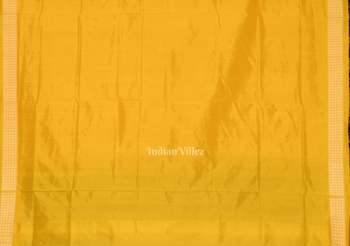 Royal Blue Yellow Tribal Theme Handloom Sambalpuri Silk Saree