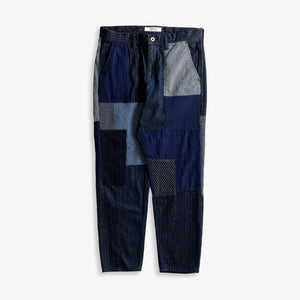 FDMTL | PATCHWORK PANTS RINSE  { INDIGO