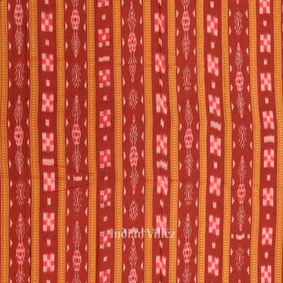 Maroon Black Pasapali Sambalpuri Cotton Dress set with Dupatta