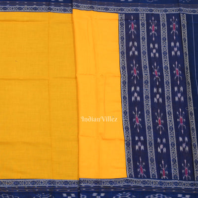 Blue Yellow Flower Buti Odisha Ikat  Sambalpuri Dress Set & Dupatta