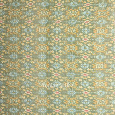 Light Blue  Dual Tone Pochampally Ikat Silk & Cotton (Sico) Fabric
