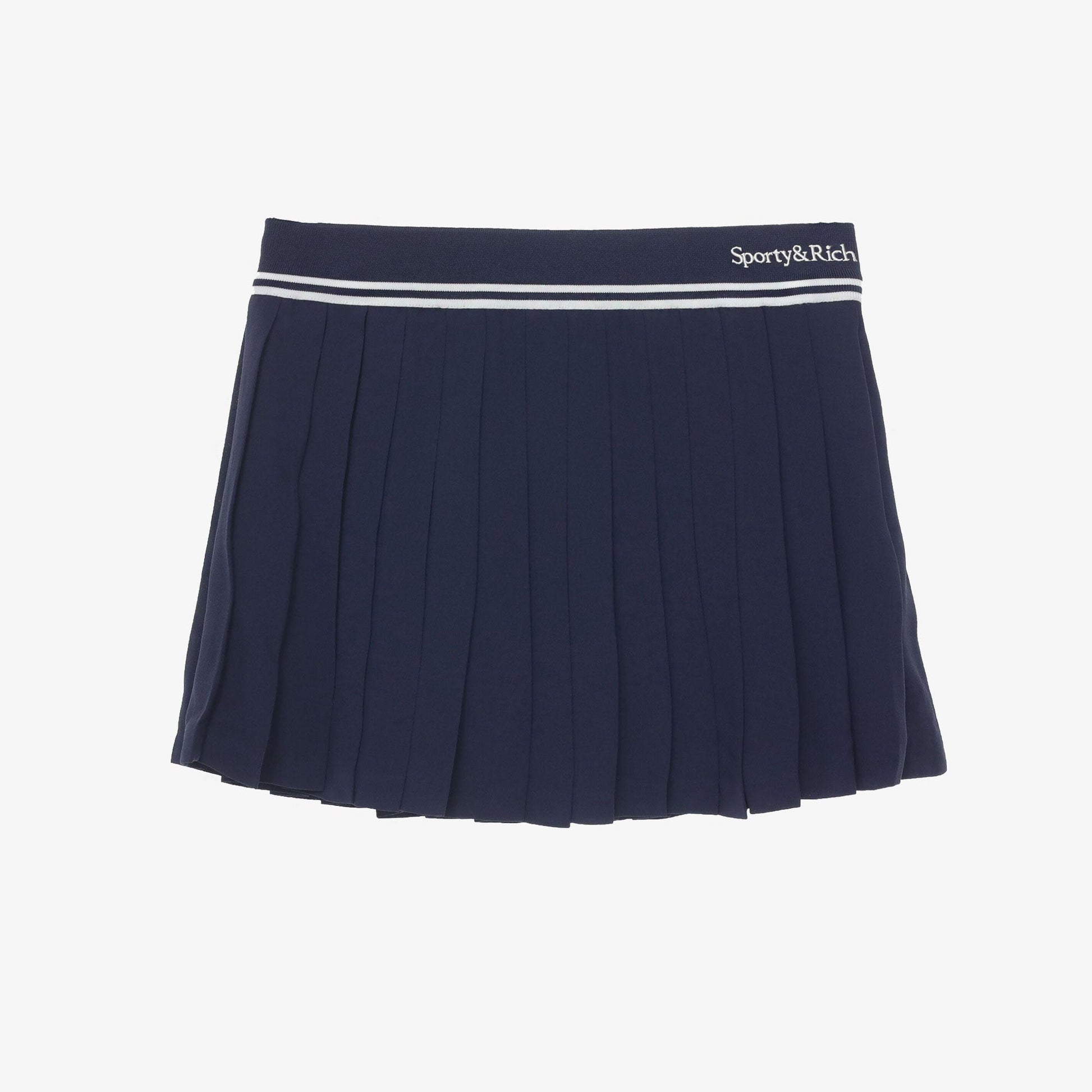 SPORTY & RICH | ABIGAIL PLEATED SKIRT { NAVY/OFF WHITE
