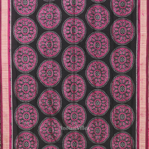 Exclusive Black Beautiful Jhoti Theme Sambalpuri Silk Saree