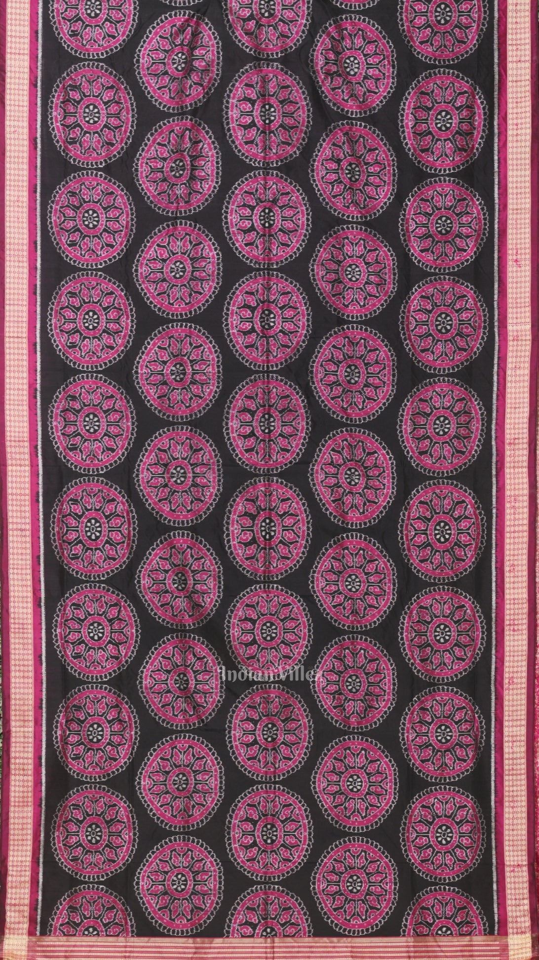 Exclusive Black Beautiful Jhoti Theme Sambalpuri Silk Saree