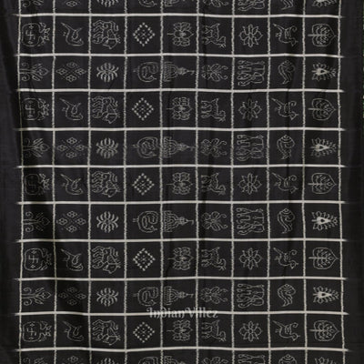 Black Nabakothi Odisha Ikat Contemporary Designer Saree