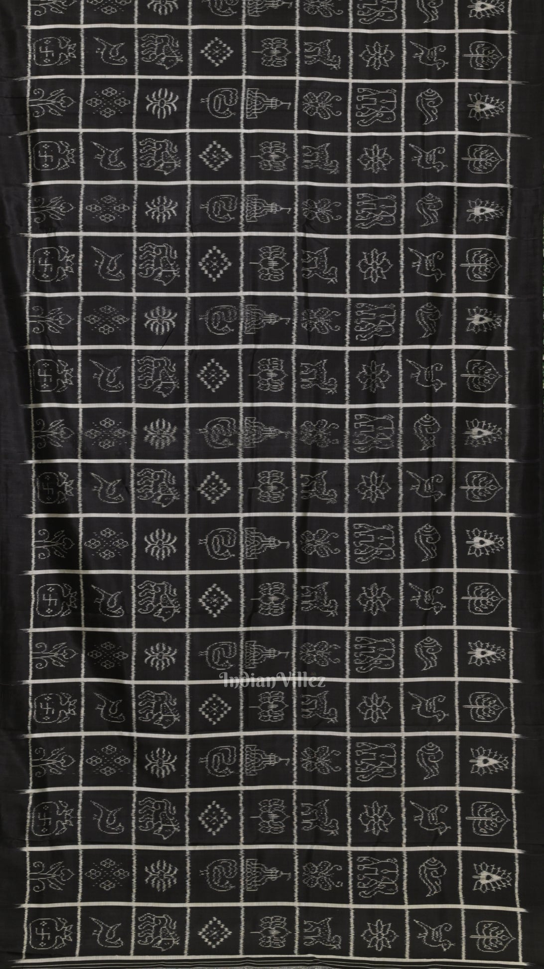 Black Nabakothi Odisha Ikat Contemporary Designer Saree