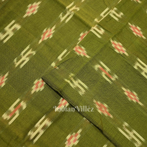 Mehendi Green  Swastik Sambalpuri Ikat Cotton Fabric