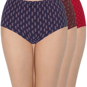 Printed High Rise Full Brief (Pack of 3)