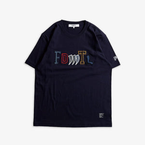 FDMTL | PATCHWORK LOGO TEE  { NAVY
