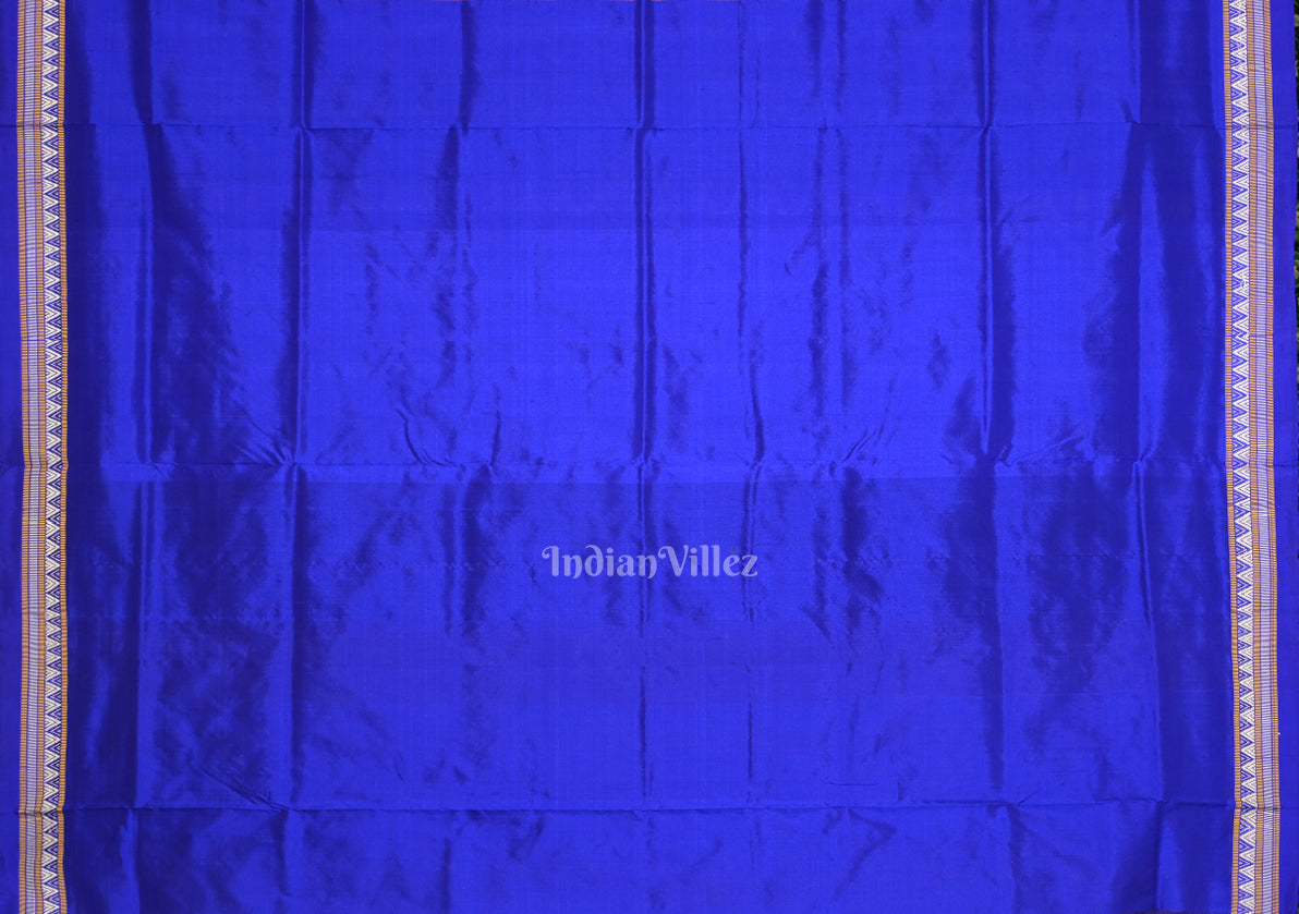 Golden Blue  Dongaria Border Bomkai Sambalpuri Silk saree