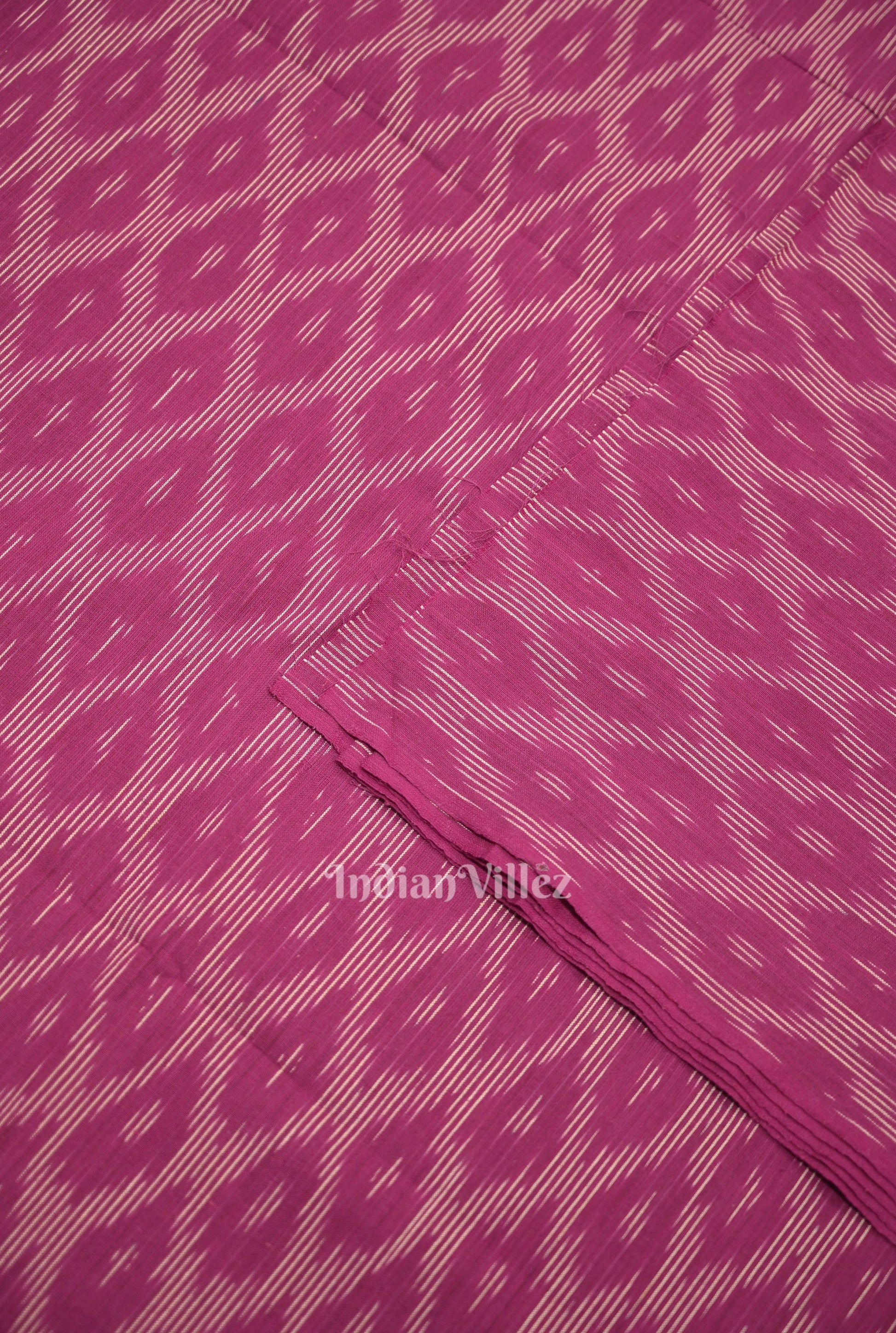 Magenta Pink Pochampally Ikat Cotton Fabric