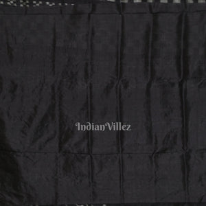 Black Tribal Art with Pasapali Border Contemporary Silk Saree