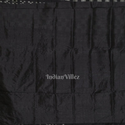 Black Tribal Art with Pasapali Border Contemporary Silk Saree