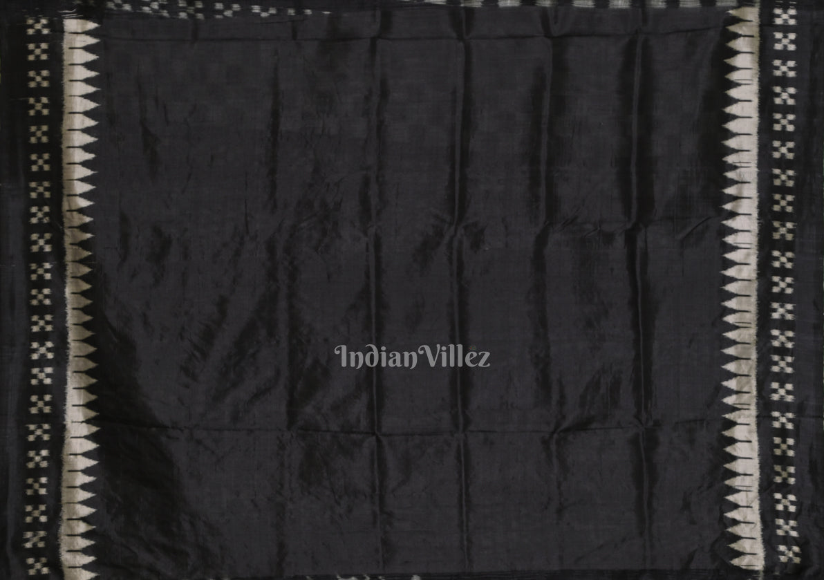 Black Tribal Art with Pasapali Border Contemporary Silk Saree
