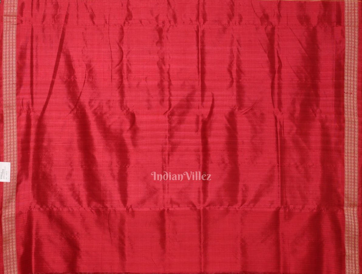 Maroon Red Tribal Theme Odisha Ikat  Khandua Silk Saree