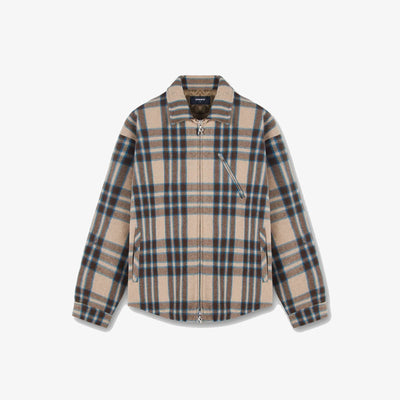 Represent | HEAVY ZIP OVERSHIRT  { BROWN CHECK