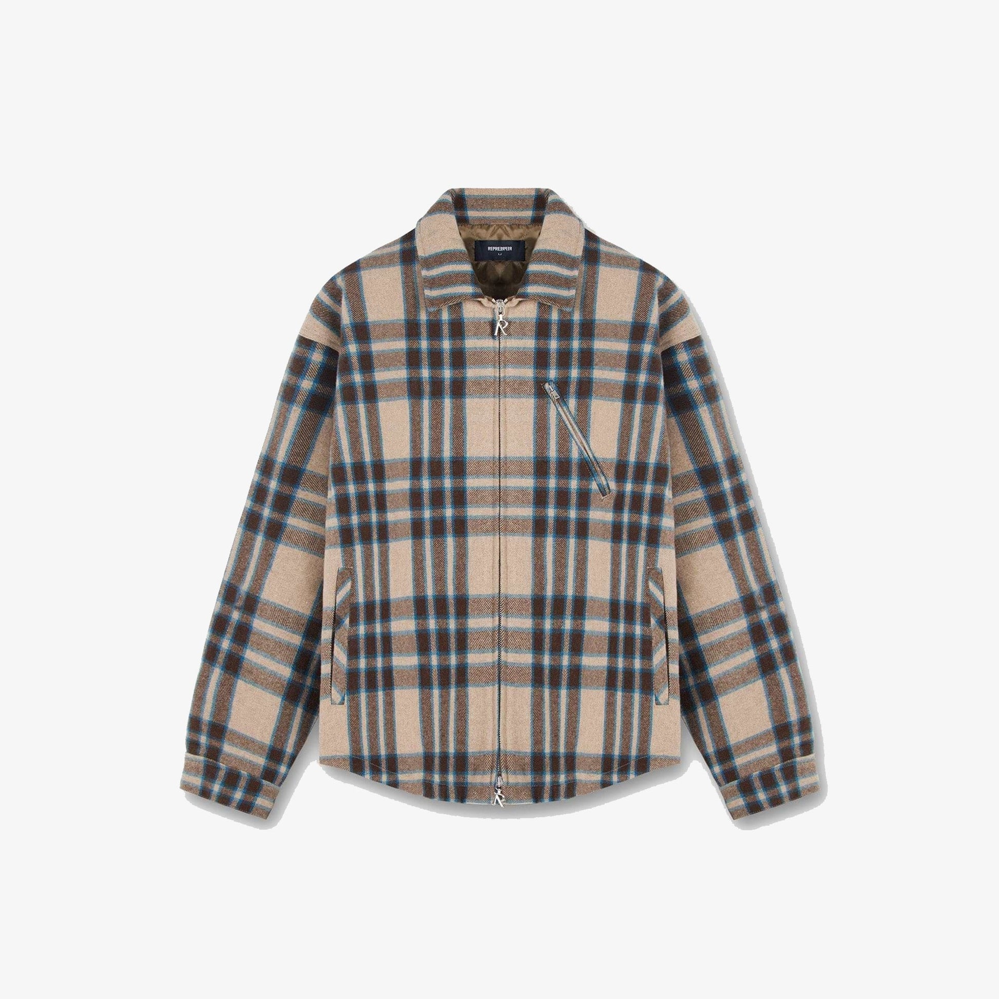 Represent | HEAVY ZIP OVERSHIRT  { BROWN CHECK