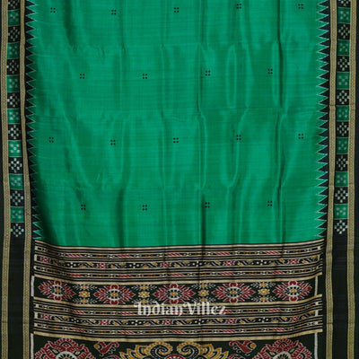 Green Pasapalli Border Odisha Ikat Khandua Silk Saree