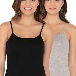 Cotton Camisole (Pack of 2) - Black-Grey