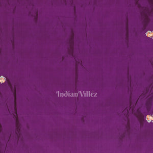Violet Radha Krishna Boita Hand-Painted Pattachitra Saree