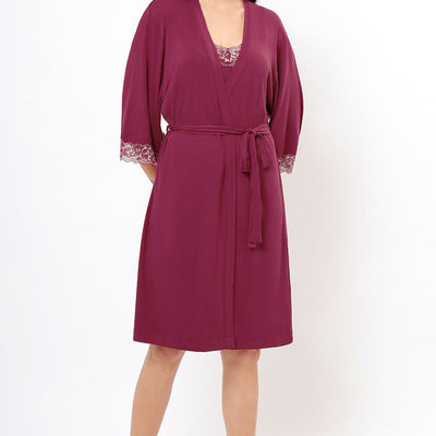 Lace Touch Sleep Robe - Anemone