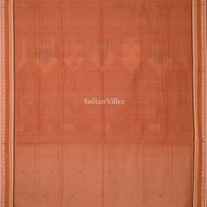 White Brown Dolabedi Sambalpuri Ikat Cotton Saree