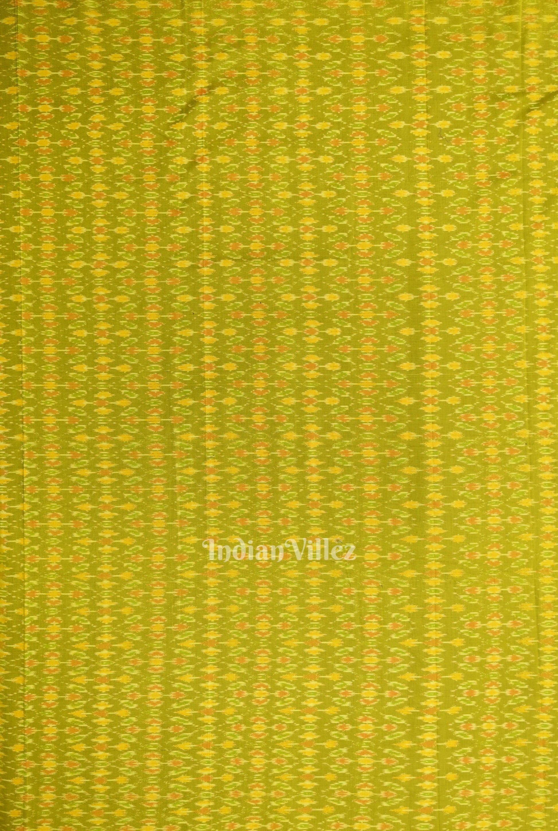 Mehendi Green Pochampally Ikat Silk & Cotton (Sico) Fabric