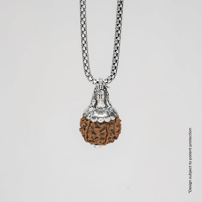 Adiyogi Pendant (7 Mukhi Nepali Rudraksha) With Chain