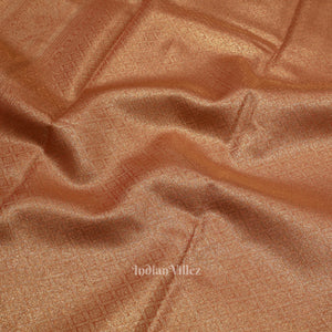 Peach Pure Kanjivaram Tissue Silk Saree