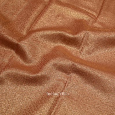 Peach Pure Kanjivaram Tissue Silk Saree