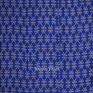 Blue Floral Motif Sambalpuri Odisha Ikat Cotton Fabric
