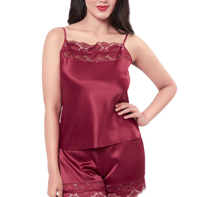 Eternal Bliss Sleeveless Sleep Cami - Red Berry
