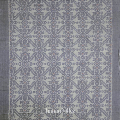 Blue White Odisha Ikat Sambalpuri Pure Cotton Saree