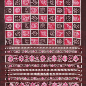 Pink Coffee  Nabakothi Odisha Ikat Contemporary Designer Saree