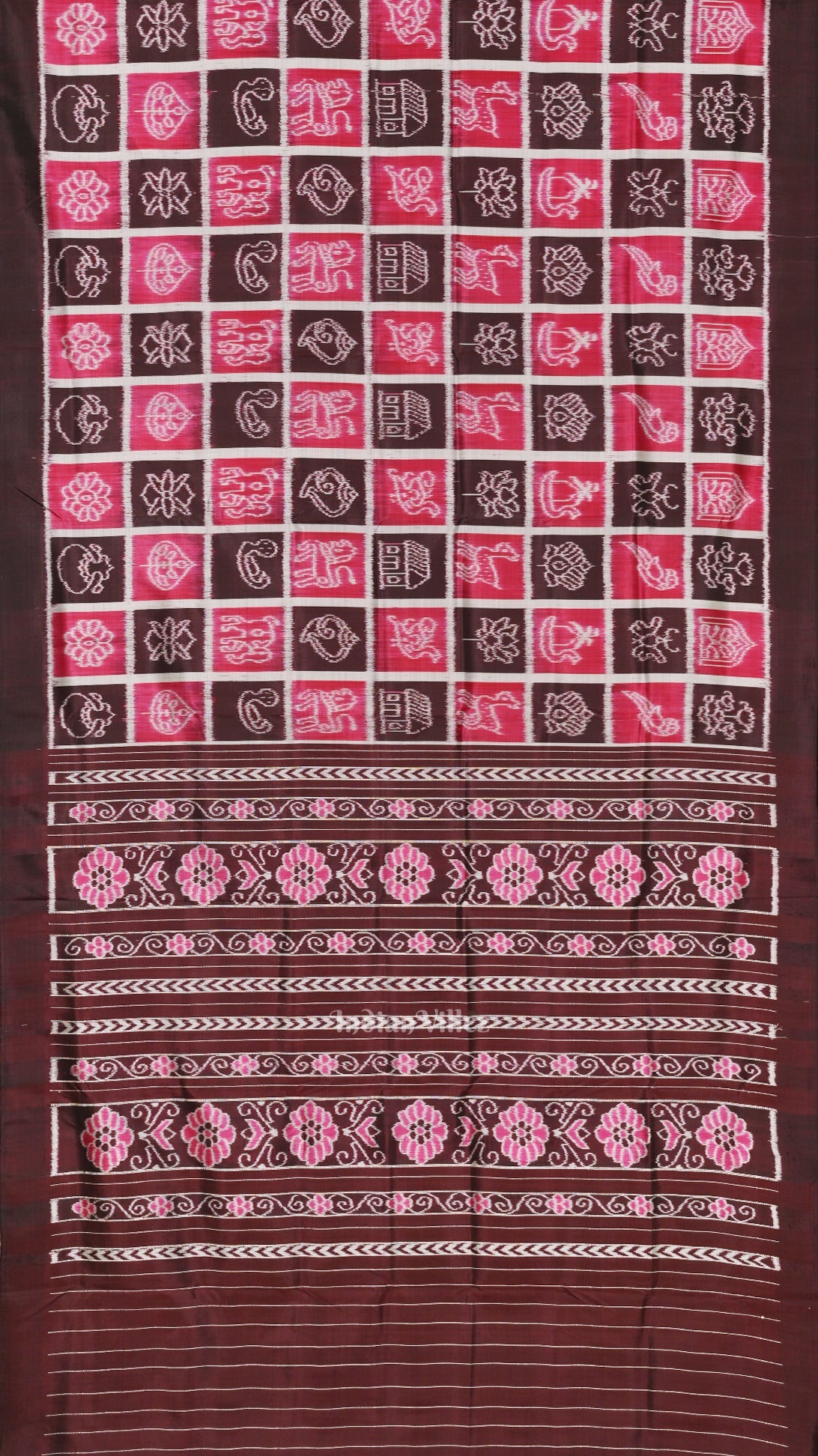 Pink Coffee  Nabakothi Odisha Ikat Contemporary Designer Saree