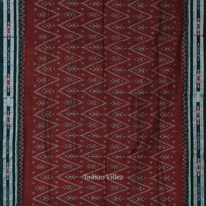 Maroon Green Mayur Chandrika Maniabandha Cotton Saree