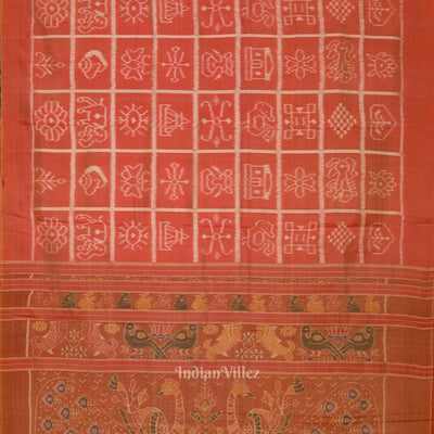 Peach Pink Nabakothi Contemporary Designer Silk Saree