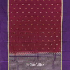 Dark Maroon With Blue Pure Kanjivaram Soft Silk Saree