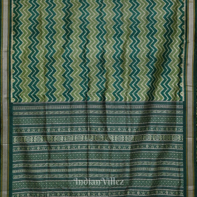 Green with Multicolor Contemporary Silk Saree with Jala Anchal