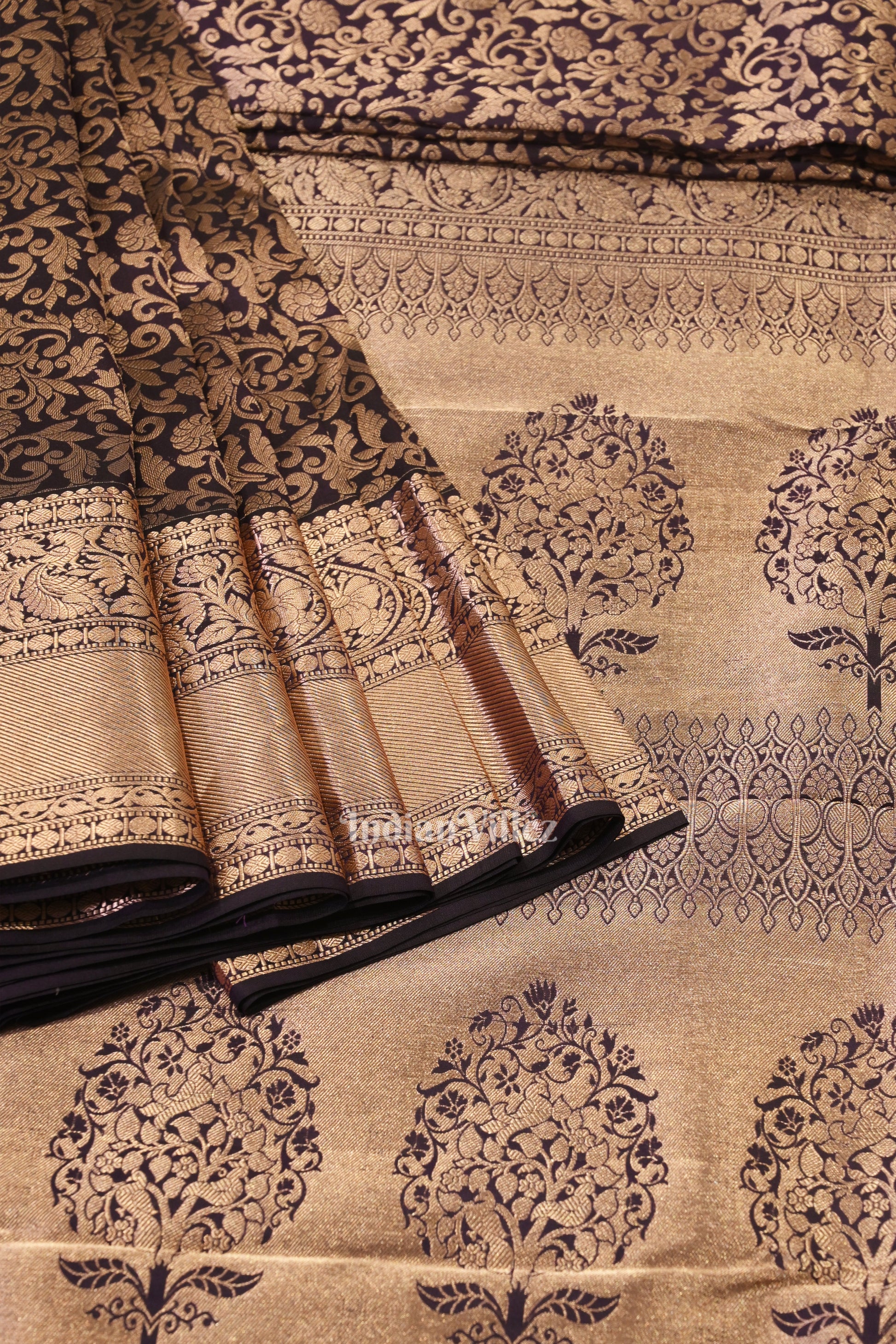 Navy Blue Pure Kanjivaram Silk Saree